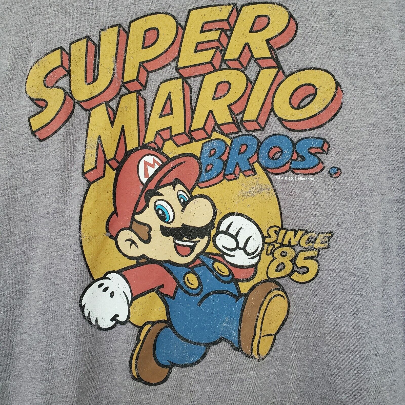 Old Navy Super Mario Bros. Since '85 Gray T-Shirt XL 2019 Nintendo Gamer