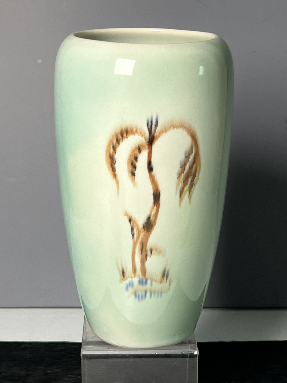 Vintage MCM F. Joseph Von Tury Vontury Palm Tree Decorated Art Pottery