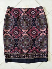 Talbots Kaleidoscope Stretch Paisley Floral Midi Pencil Skirt Size 10