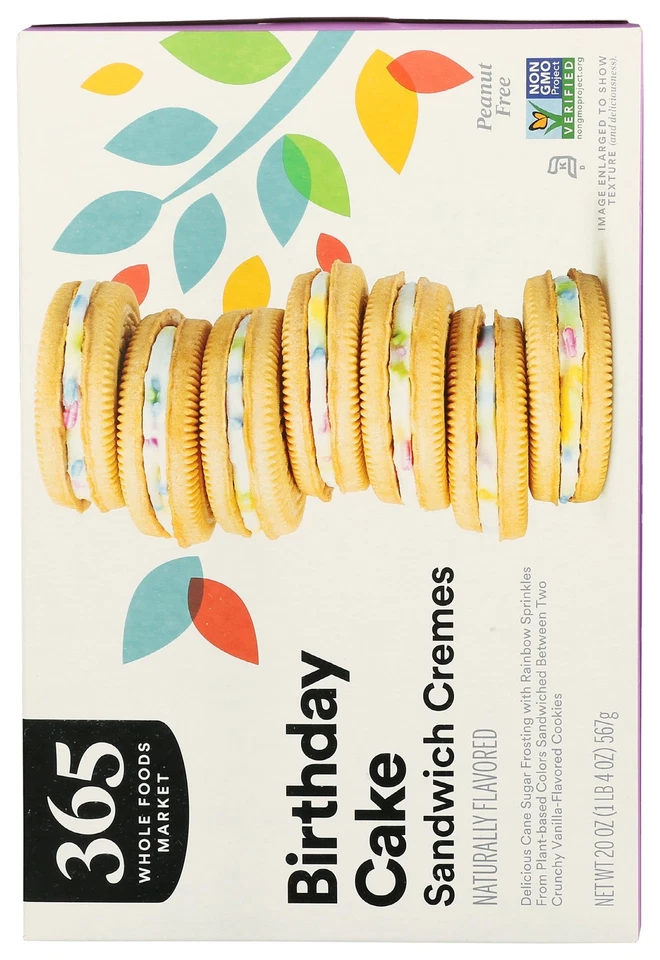 BestBy12/24 365 by Whole Foods Birthday Cake Sandwich Creme Cookies 20 OZ - Image 2 of 4