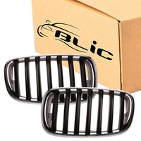 2X Blic Schwarz Chrom KüHlergitter FüR BMW X5 E70 X6 E71