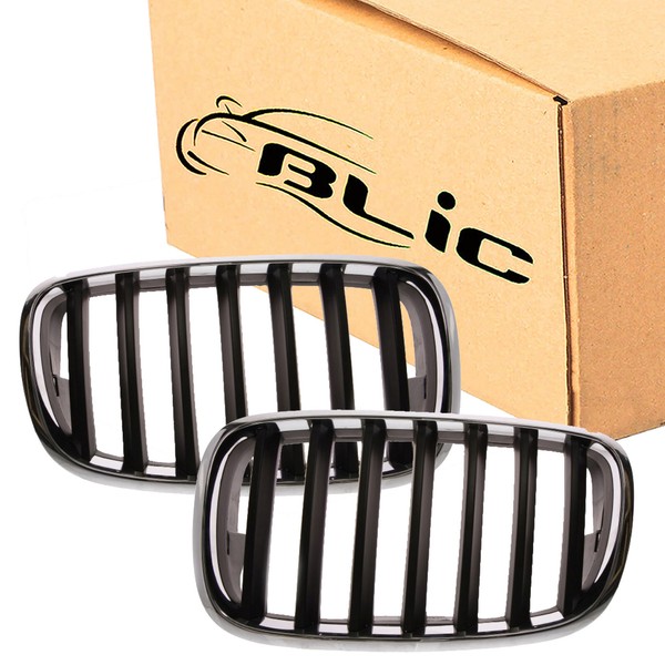 2X Blic Schwarz Chrom KüHlergitter FüR BMW X5 E70 X6 E71-image
