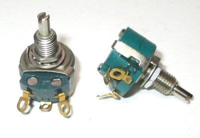 2 Clarostat 140-6322 100K Ohm Linear Taper 1/8'' Shaft 311-173 Potentiometers NOS