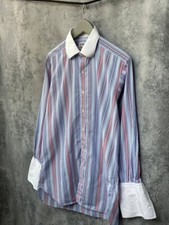 Turnbull  Asser Striped Dress Shirt Button Up 16-41cm England Luxury Cotton