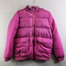 Ivivva Jacket Girls 14 Pink Down Puffer Coat By Lululemon Hide Away Hood Quilted