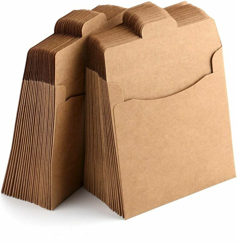 Fasmov 5" x 5" CD Sleeves Kraft Paper DVD Envelopes, 150 Pack eBay