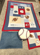 Quilt Kids twin sports w sports pillow and 2 pillow cases bed set 4 pieces