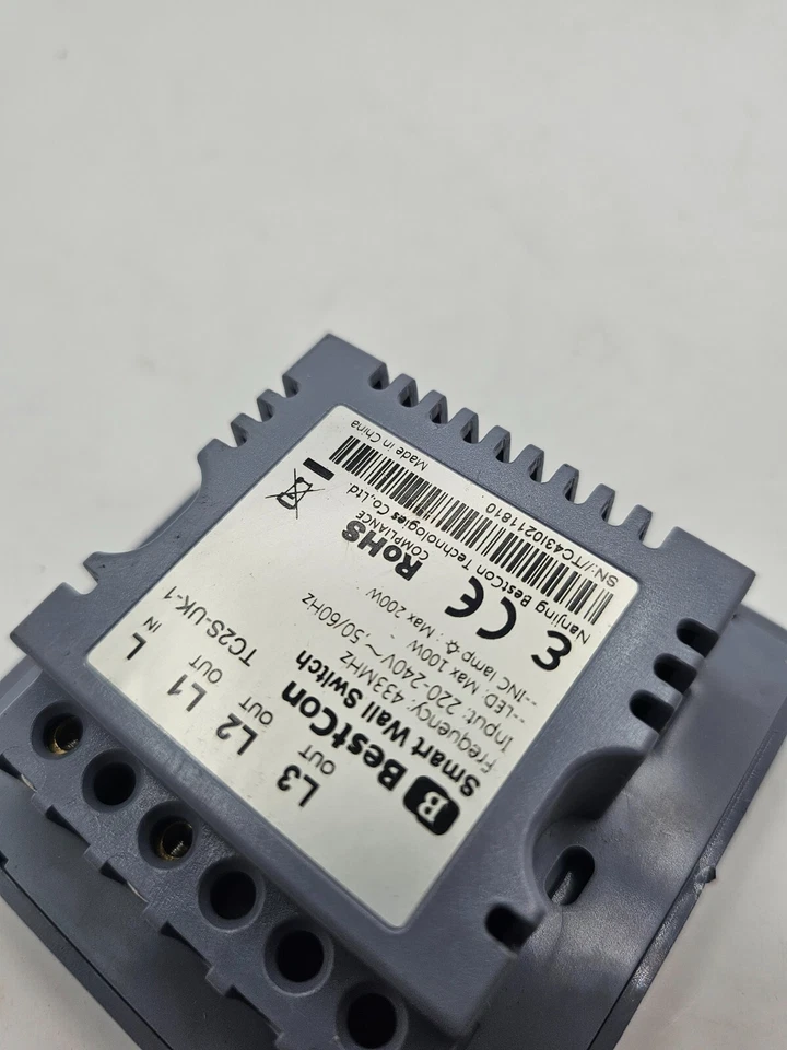 Умный настенный переключатель Broadlink Bestcon TC2S-UK-1 стандарт 220-240 В 433 МГц 50/60 Гц - Изображение 3 из 4