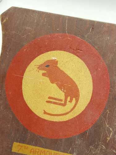 WW2 Period British 7th Armoured Division Desert Rats Painted Wooden Plaque - Picture 5 of 9