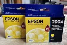 Lot of 2 Epson T200XL420 Yellow High Capacity Ink Cartridges Date 2025,26 Sealed