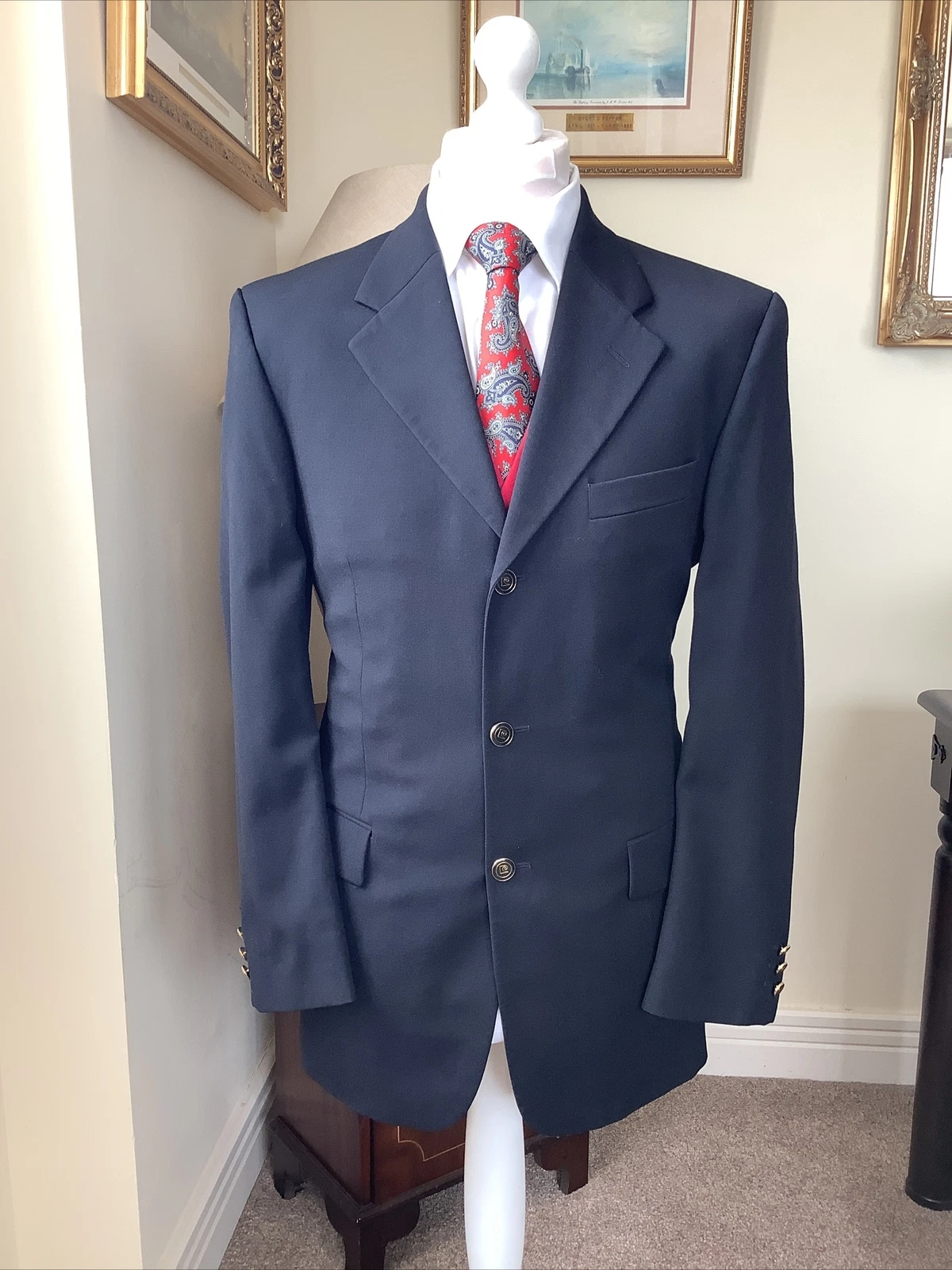 Pierre Cardin Traditional Navy Blue Pure Wool Blazer 42 in UK - VGC