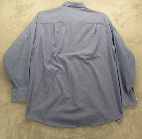 Geoffrey Beene Button Up Shirt Men's Large Blue with White Geometric Pattern - Picture 5 of 15