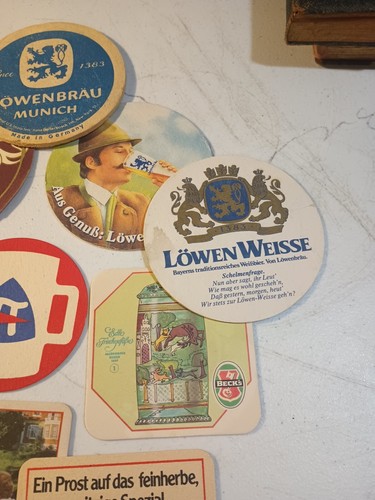 Lot of 16 Vintage Pub Bar Beer Paper Cardboard Coasters 1980s Disney World Beck - Picture 5 of 11