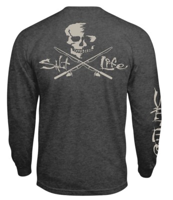 Salt Life Long Sleeve Skull & Pole Graphic Men's TShirt, Size 3X or 4X