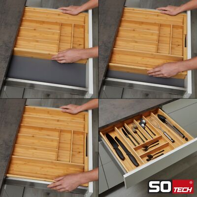 ORGA-BOX Bambus Besteckeinsatz ausziehbar Besteckkasten fr Nobilia Kchen  | eBay.de