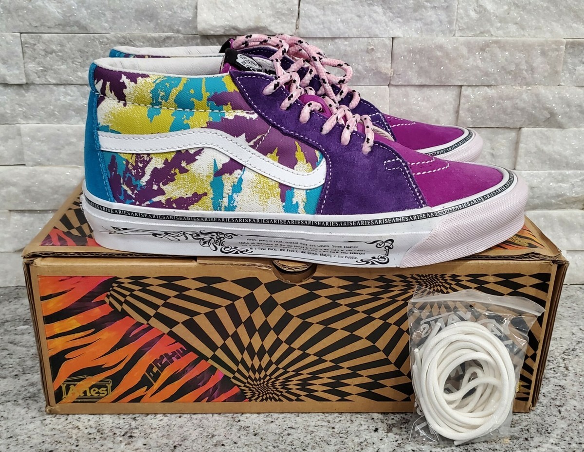 NEW Vans OG Sk8 Mid-Top Aries Weed-Bright Sneakers for Men (8.5M 