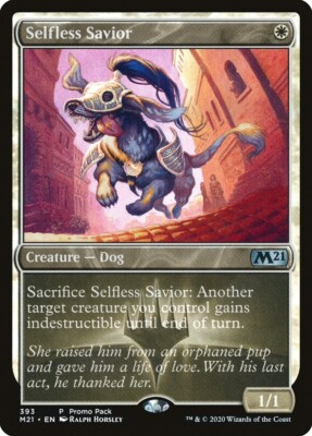 MTG SELFLESS SAVIOR FOIL ITALIAN EXC - SALVATORE ALTRUISTA - M21 PROMO FNM MAGIC