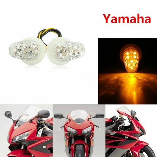 Clear LED Turn Signal Indicator Light for Yamaha YZF R1 R6 FZ1 FZ6 FZ8 12V - Picture 2 of 6