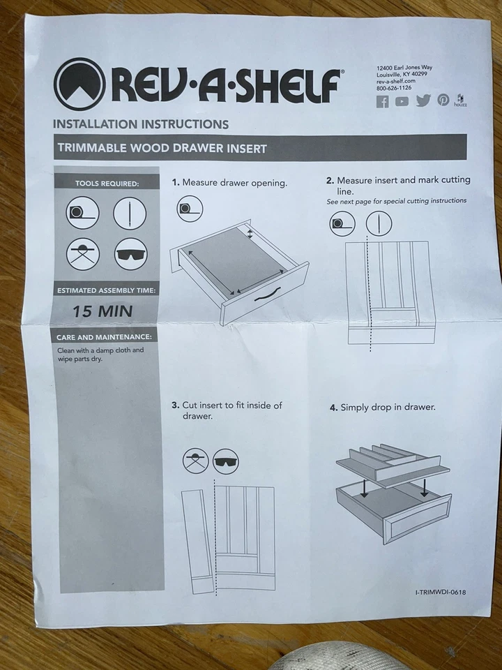 Rev -A-Shelf Fit to size -Cutlery Insert  - Image 3 of 3
