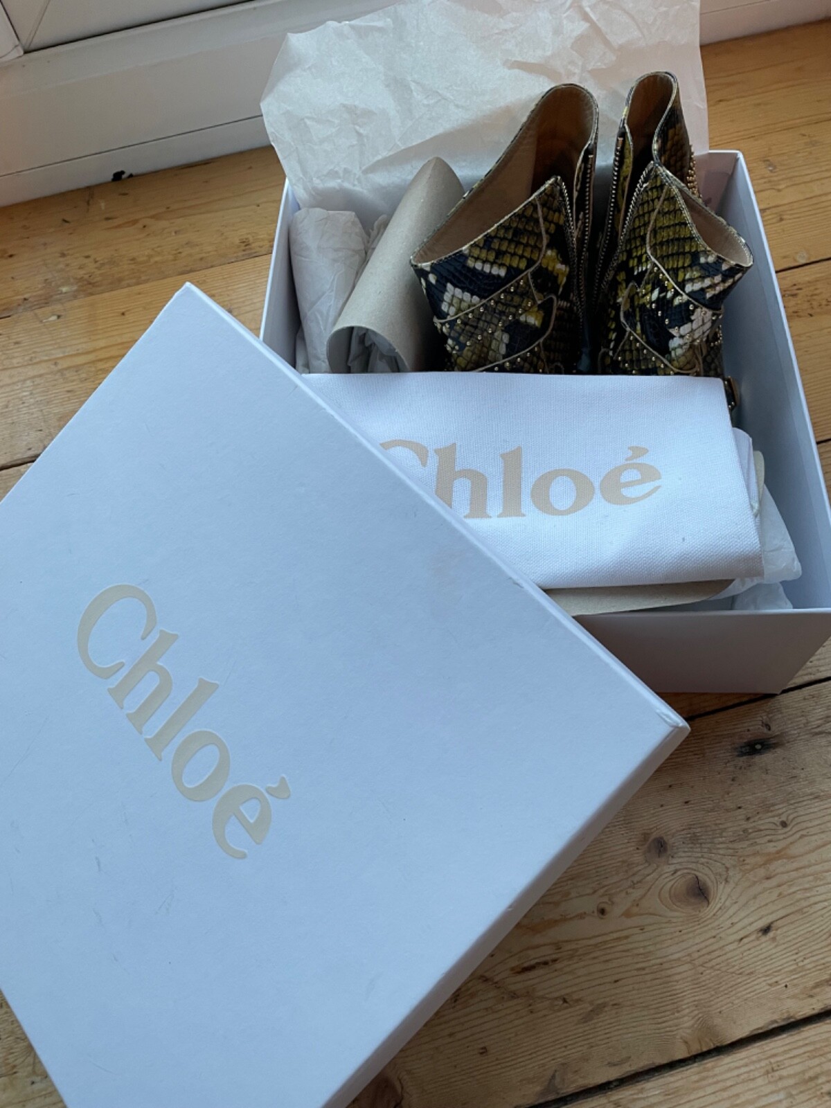 Chloe Susanna studded boots, python-effect leathe… - image 20