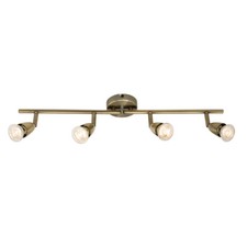 AMALFI GU10 Indoor Ceiling Spotlight Bar - Adjustable 4 Light White/Silver/Brass