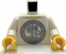 Lego Nueva Minifigura Torso Carreras Camisa Gris Azulado Oscuro Círculo con Manzano
