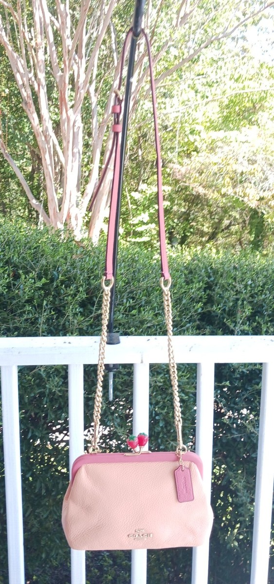 Coach C8288 SMALL Nora Peach Strawberry Kiss Lock Leather