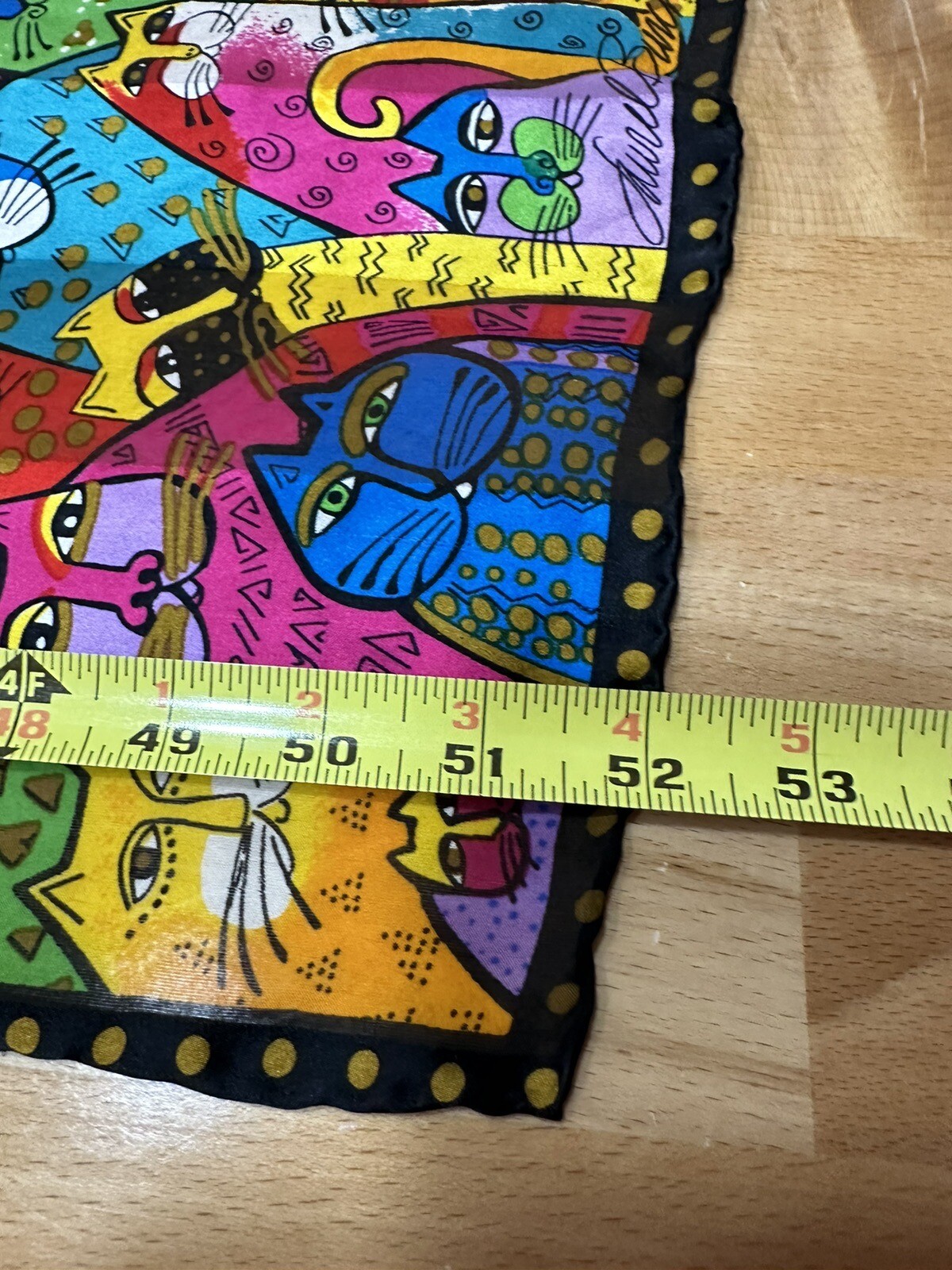 Laurel Burch Multi Cat Rectangular Silk Scarf Vib… - image 5