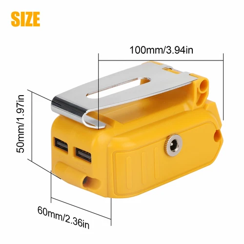 Dual USB Battery Charger Adapter Power Source Converter for Dewalt 14-21V Max US - Picture 9 of 10