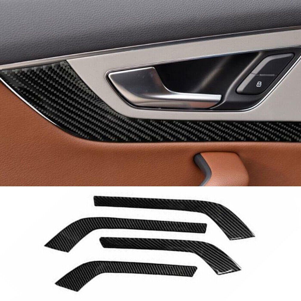 Fit For Audi Q7 2016-2019 Real Carbon Fiber Interior Car Door Switch Frame Trim
