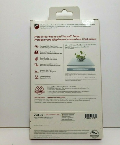 Filtro de privacidad ZAGG 2020 Invisible Shield Glass Elite iPhone 12 Mini 5,4" nuevo - Imagen 3 de 5