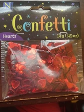 Confetti Red Hearts Nicole's Basic Crafts Corner Table Decoration - X