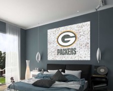 Green Bay Packers on Brick Wall Football Art Print NFL Gift POSTER CANVAS