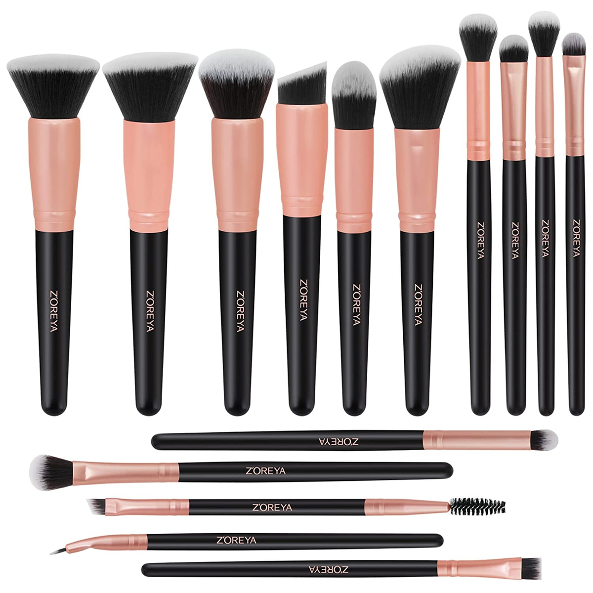 Juego Brochas Maquillaje 15 Piezas Correctores Base Sinteticos