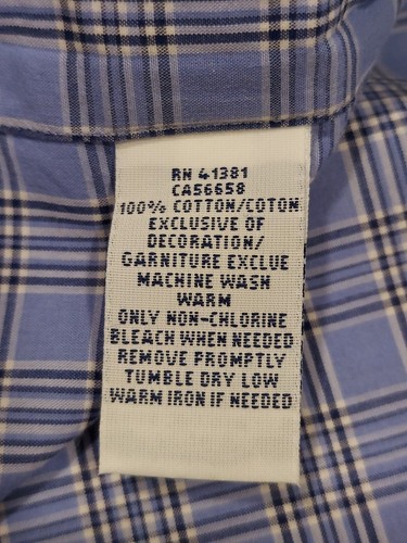 Ralph Lauren Men's Blue Plaid Button Down Shirt Cotton XL - Picture 4 of 10