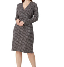 Diane Von Furstenberg Karis Geometric Faux Wrap Shift Silk Dress Size 6 