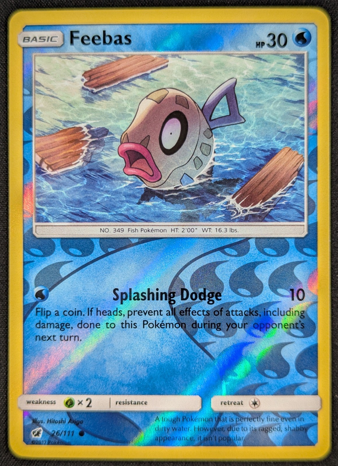Feebas 2017 Crimson Invasion Reverse Holo Pokemon Card 26/111 (NM)