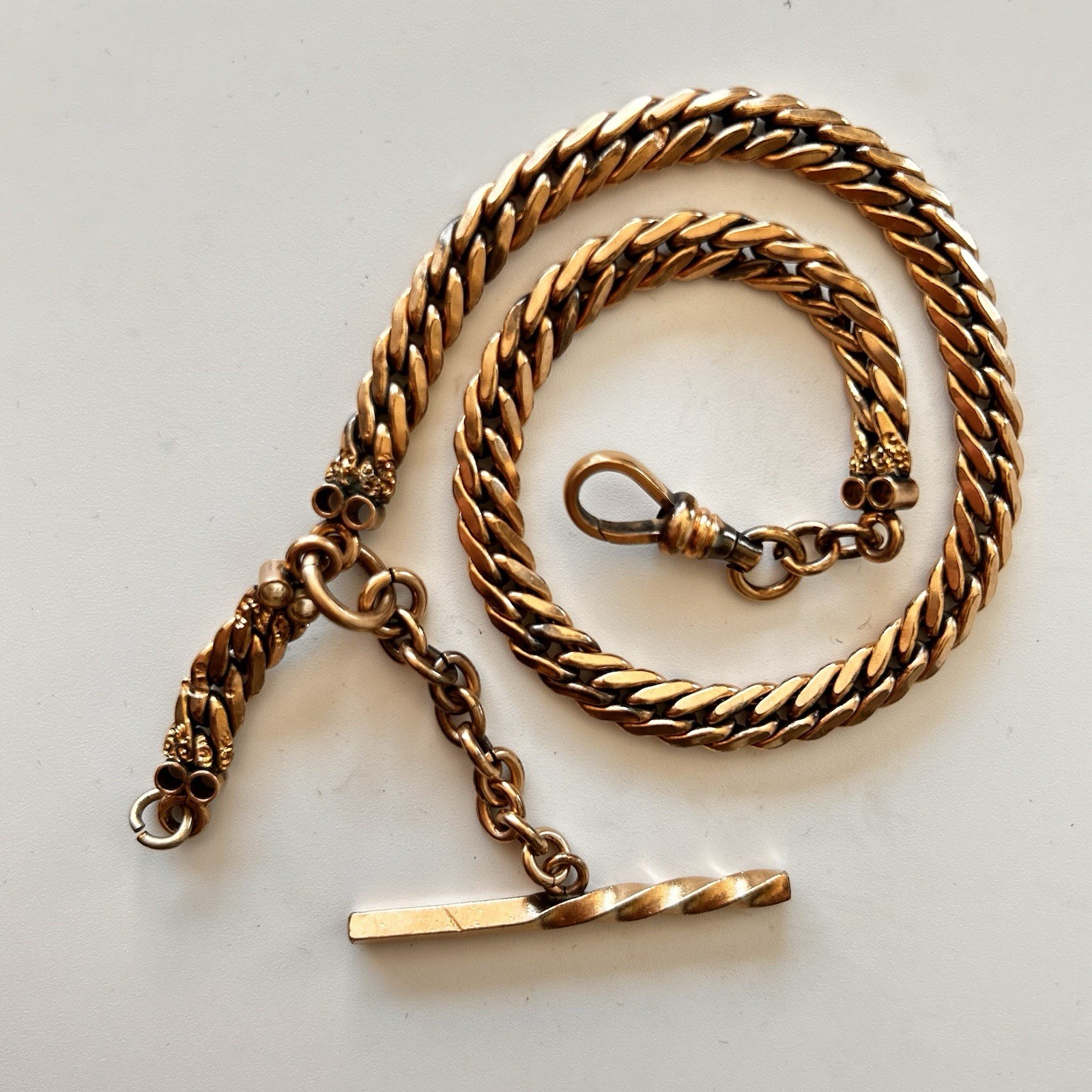 Antique RFS & Co Gold Filled Fancy Link 14 Inch Pocket Watch Chain