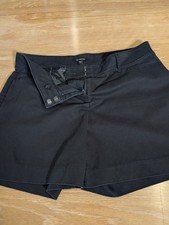The Limited Women's Black Chino Shorts Size 12 Mid-Rise Stretch Cotton Blend
