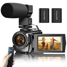 Video Camera Camcorder for YouTube, Digital Vlogging FHD 1080P 30FPS 24MP 3.0