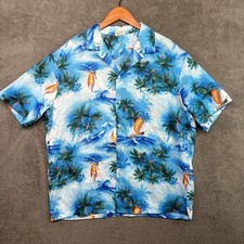 Kalena Fashions retro print Hawaiian shirt Sz XL made in Hawaii