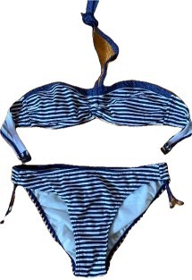 Bas De Bikini Femme Vineyard Vines Rayé Bleu Et Blanc - Taille S, Neuf Avec étiquettes