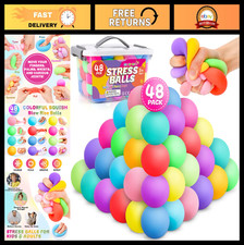 48 Pack Stress Balls for Kids  Adults, Slow Rising Fidget Toys for Anxiety Reli