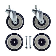 4 Pack Shopping Cart Replacement Wheels, 5 Inch Stem Threaded Caster Wheels w...