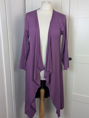Masai Strickjacke Ibone tailliert eng Sunset lila XL Wasserfall vorne Taschensaum neu
