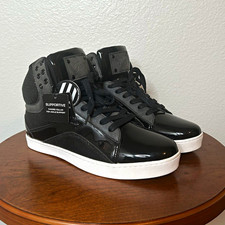 Pastry Black Mid Top Lace Up Sneakers Glitter Logo Padded PU Upper New with tags