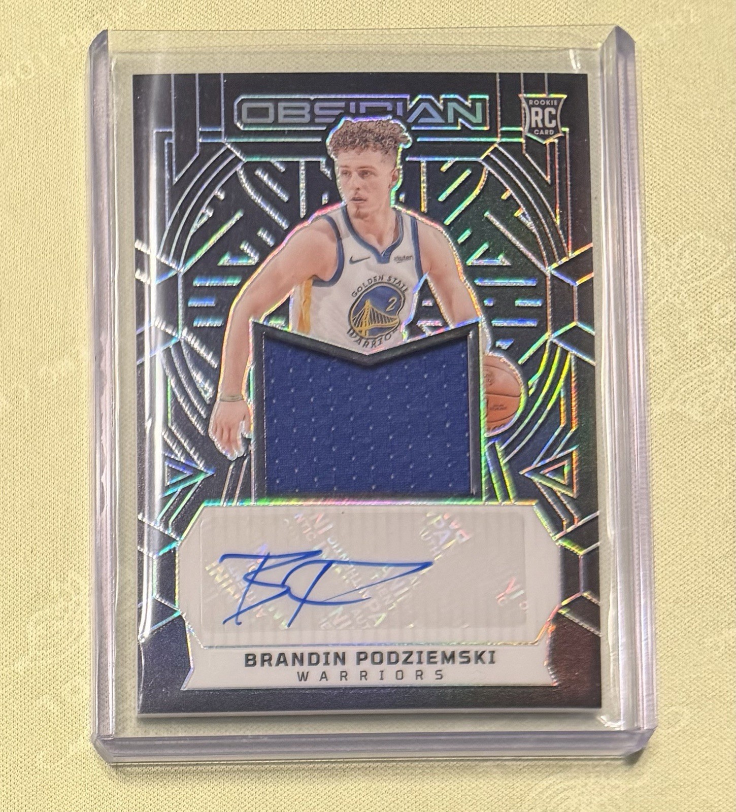 Brandin Podziemski RPA 2023-24 Panini Obsidian Rookie Patch Auto #’d /99 RC #223