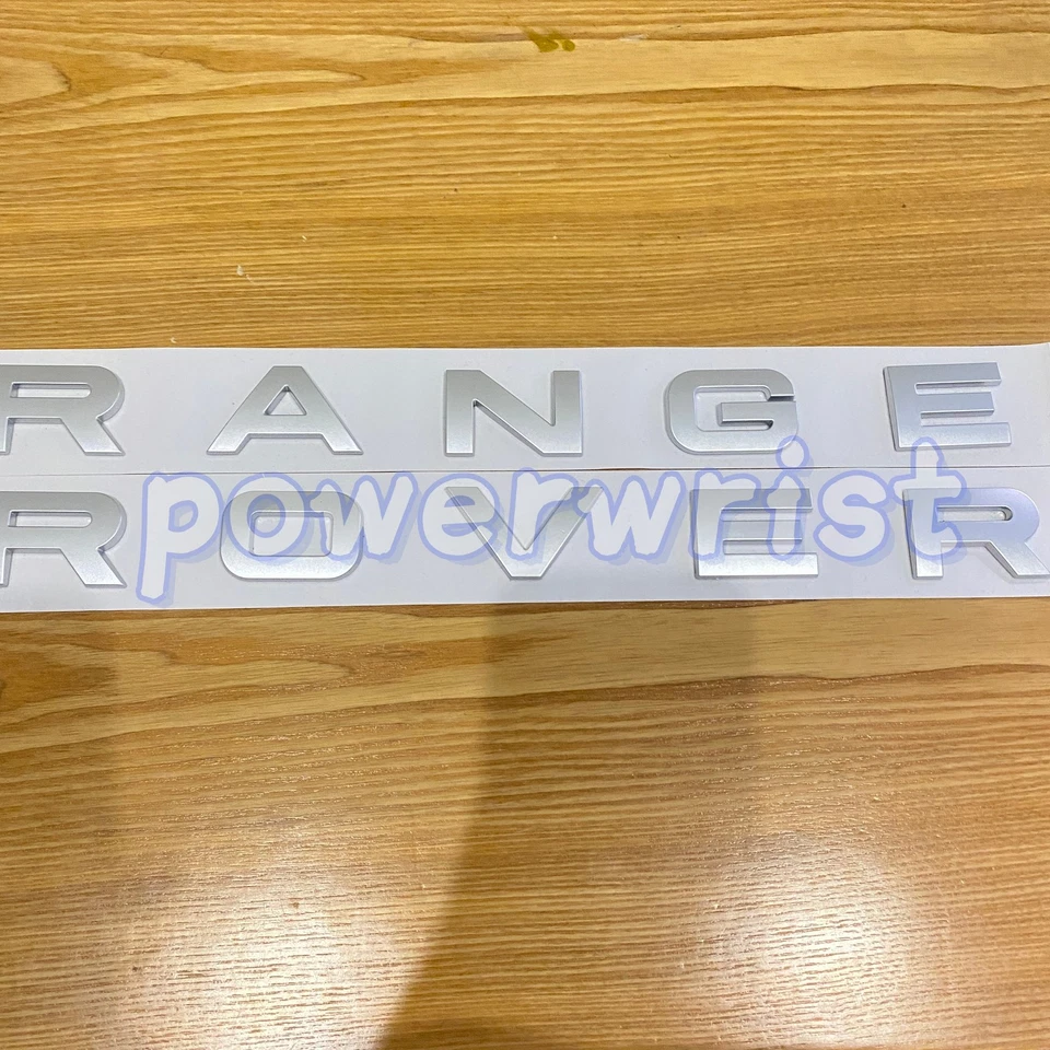 2PCS Rear Front Nameplate Emblem For Range Rover Letter Badge Sport Matte Silver Foto 2 de 4