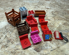 LEGO Duplo Zubehör für Haus Kaufmannsladen Stuhl Telefon Computer Obstkiste usw.