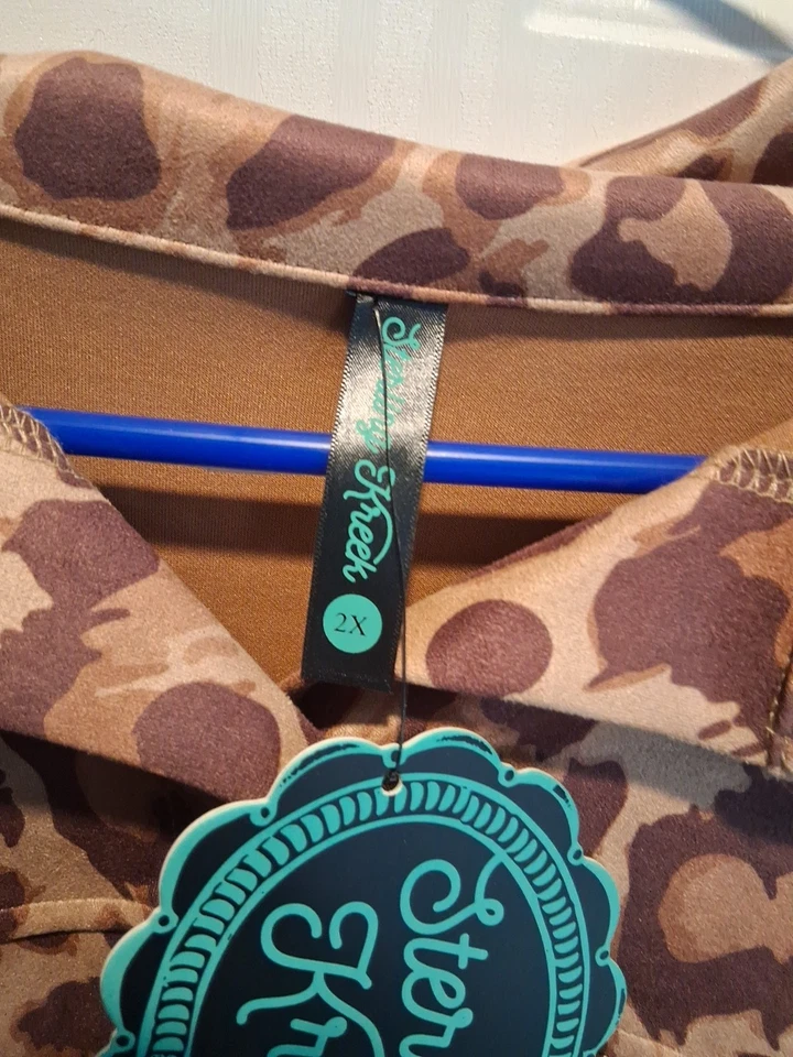 NUEVO CON ETIQUETAS Chaqueta Cazadora Sterling Kreek Leopardo Guepardo Flecos 2XL Rodeo Vaquera Foto 2 de 4